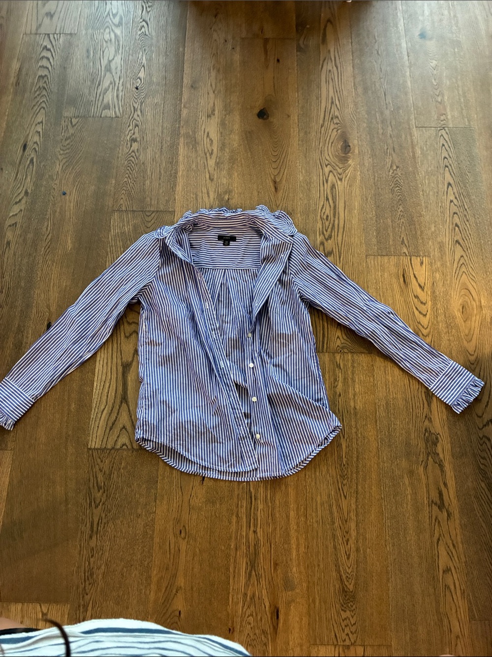 J. Crew Blue and White Striped Button-Down Shirt